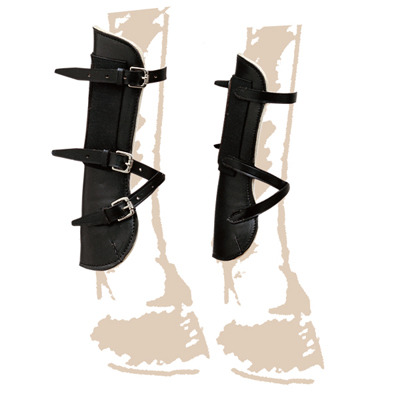 Protectores de cuero delanteros con hebillas Castecus.