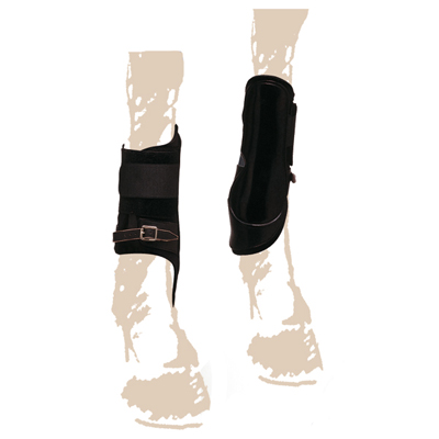 Protectores trot�n de cuero altos.