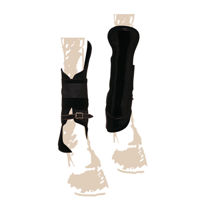 Protectores trot�n de cuero altos.
