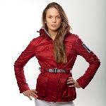 Cazadora Parka corta femenina c/ cintur�n