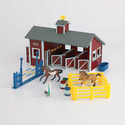 B59197 - Stablemates Red Stable set with two horses