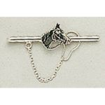 Sujeta corbatas en plata cabeza caballo