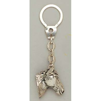Llavero en plata cabeza caballo grande