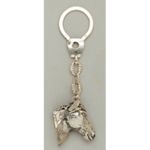 Llavero en plata cabeza caballo grande