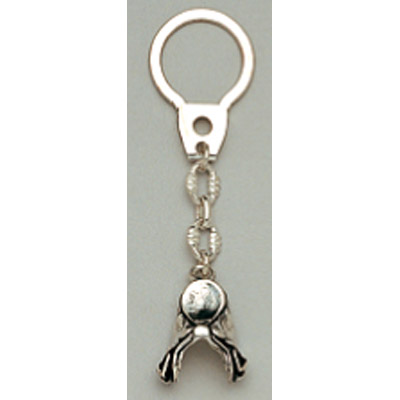Llavero en plata silla de montar