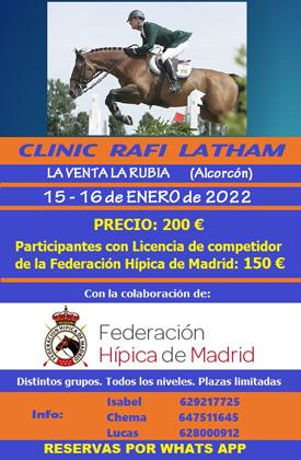 CLINIC CON RAFI LATHAM <br> <br> <font color=ff0000><b> PLAZAS AGOTADAS !!</b></font>