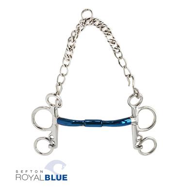 Bocado Pelham Royal blue Embocadura recta giratoria con arco