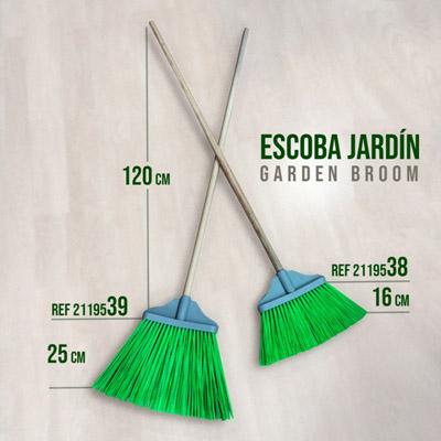 Escoba jardn 25cm palo 120cm