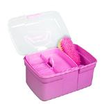 Caja de limpieza rosa c/ utensilios