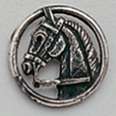 Pin en plata cabeza caballo