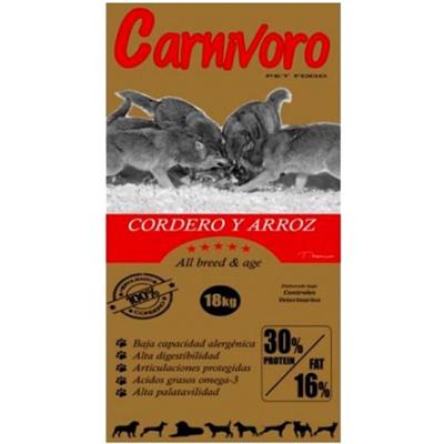 Pienso Carnivoro Cordero y arroz 18kg